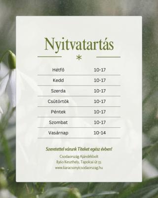Tavaszi nyitva tartás