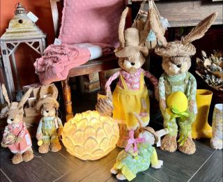 Szalma nyuszik, tavaszi díszek