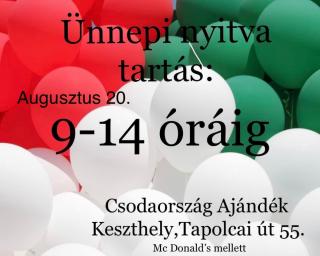 Ünnepi nyitvatartás