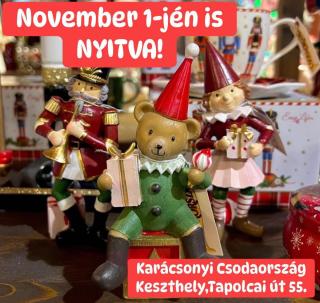November 1-jén is nyitva vagyunk