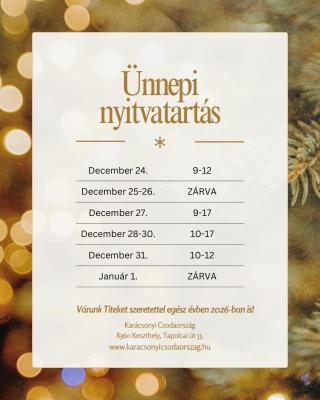 Ünnepi nyitva tartás