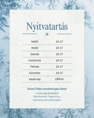 Januári nyitva tartás