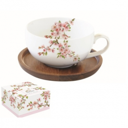 Porcelán kávés csésze, teás csésze 250ml Cseresznyevirág