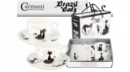 Porcelán kávés csésze, teás csésze, porcelán csésze, kávés készlet, teás készlet, macskás csésze, cicás csésze