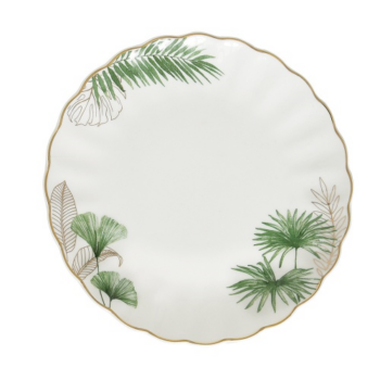 Porcelán tányér, desszerttányér Gingko Biloba