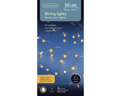 Elemes égősor, karácsonyi égősor, fényfüzér  20 LED 95cm
