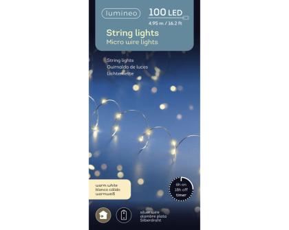 Elemes égősor, karácsonyi égősor, fényfüzér 100 LED 495 cm melegfehér/hidegfehér