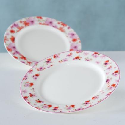 Porcelán tányér, desszerttányér, süteményes tányér, sütis tányér, virágos tányér, Flowers