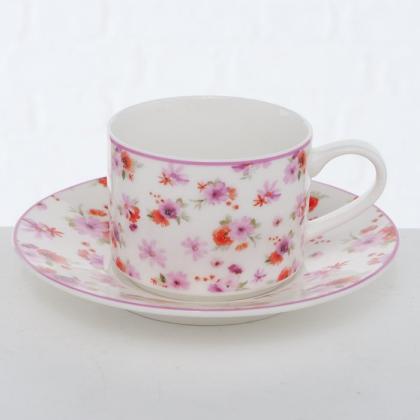 Porcelán csésze, teás csésze, porcelán kávés csésze, kávés csésze, virágos csésze, Flowers