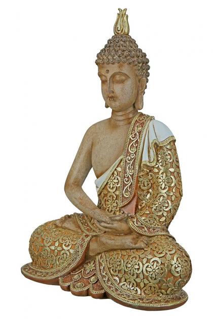 Kerámia Buddha bronz/arany