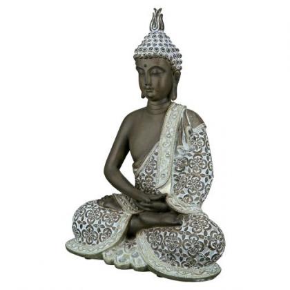 Kerámia Buddha ezüst/barna
