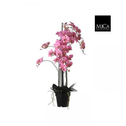 Pink orchidea cserépben, orchidea művirág, élethű orchidea