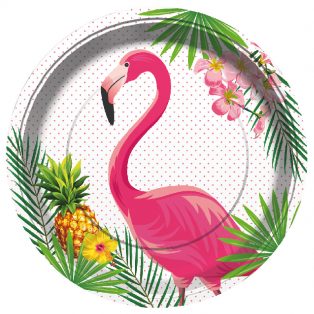 Flamingós tányér, papírtányér