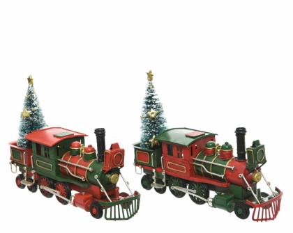 Fém vonat dísz, karácsonyi vonat
