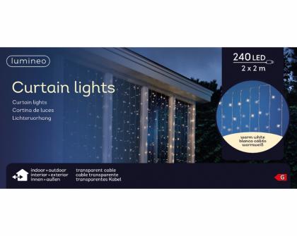 Égősor, karácsonyi világítás, fényfüzér, LED fényfüggöny 2*2 m, melegfehér