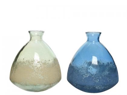 Színes üveg váza újrahasznosított üvegből, üvegváza