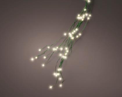 Égősor, karácsonyi égősor, LED fényfüzér köteg 12 szál, 408 LED, 180 cm, meleg fehér
