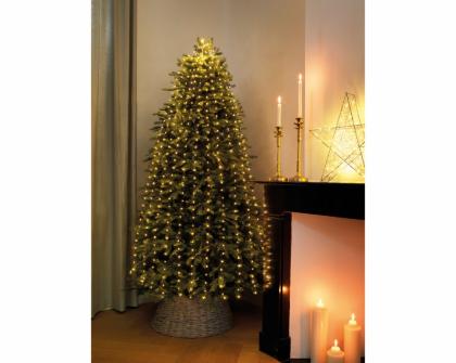 Égősor, karácsonyi égősor, LED fényfüzér köteg 12 szál, 408 LED, 180 cm, meleg fehér
