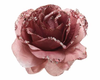 Rózsaszín, glitteres csíptethető virág
