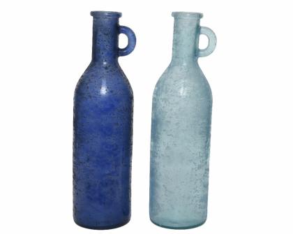 Kék váza újrahasznosított üvegből