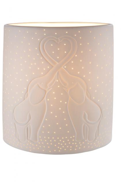 Porcelán lámpa, csipke lámpa,  elefántos lámpa, elefánt pár