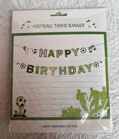 Focilabdás Happy Birthday felirat, focis banner