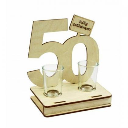 Pálinkás pohár szett 50. születésnapra