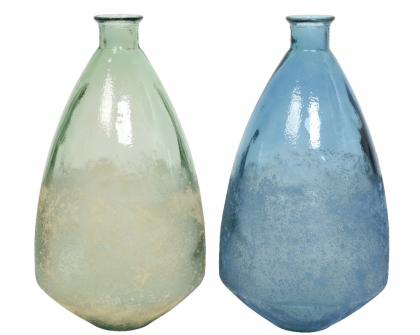 Színes üveg váza újrahasznosított üvegből, üvegváza, padlóváza