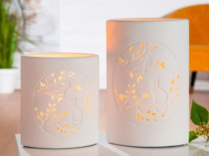 Porcelán lámpa, csipke lámpa, macskás lámpa, cicás lámpa (több méret)