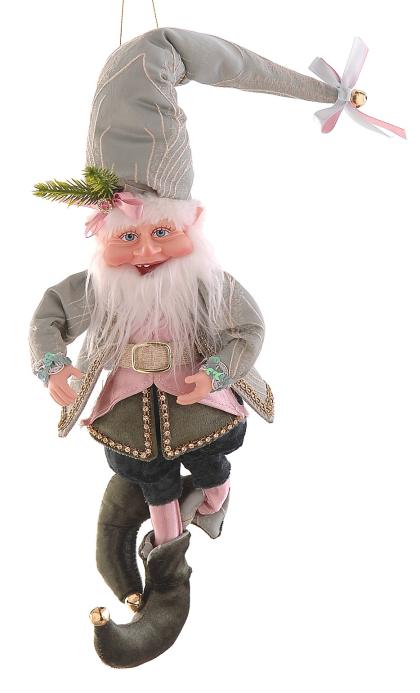 Zöld elegáns erdei manó elf karácsonyfadísz