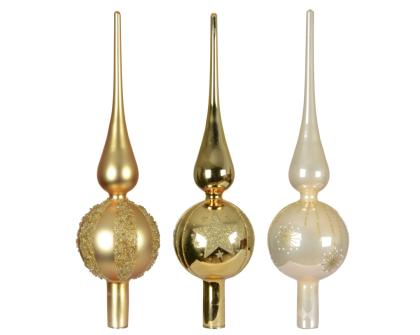 Festett üveg csúcsdísz arany