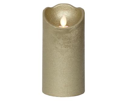 Elemes LED viaszgyertya mozgó lángnyelvvel, arany