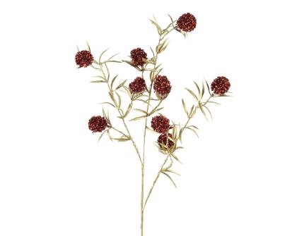 Arany csillámos ág piros/bordó virágokkal