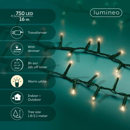 LED égősor, fényfüzér, karácsonyi világítás, kültéri/beltéri, 16 m