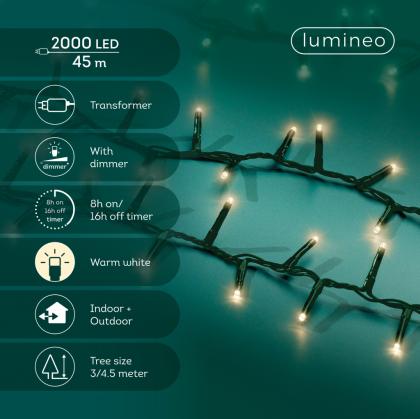 LED égősor, fényfüzér, karácsonyi világítás, kültéri/beltéri, 45 m