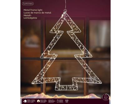 Karácsonyfa alakú hangulatvilágítás égősor, melegfehér, 38 cm