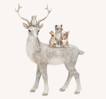 Szarvasos figura, erdei állatos 19 cm