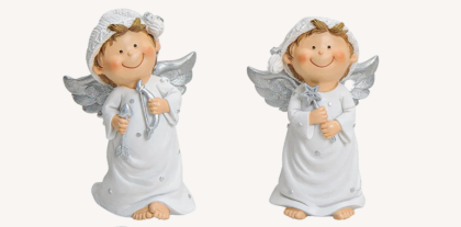 Ezüst angyalka figura, 10 cm