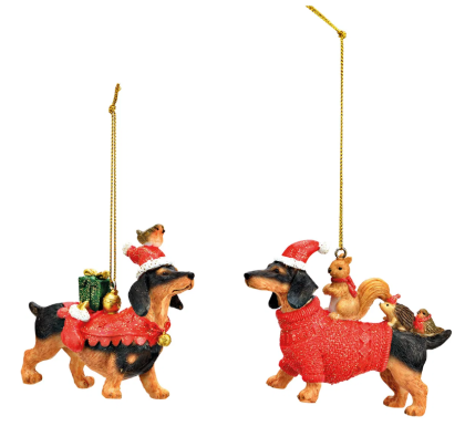 Kutyás fenyőfadísz, tacskó