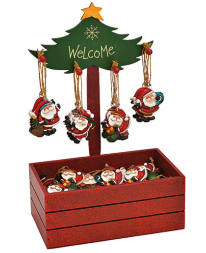 Mikulás formájú, mikulásos karácsonyfadísz, 5x6 cm