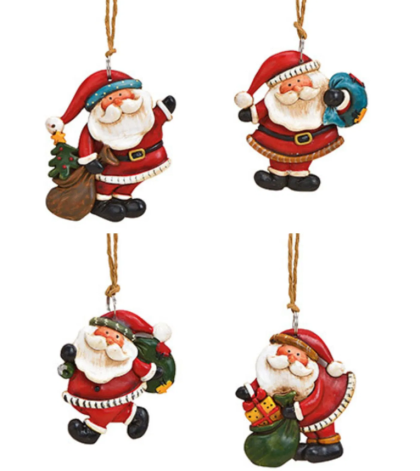 Mikulás formájú, mikulásos karácsonyfadísz, 5x6 cm