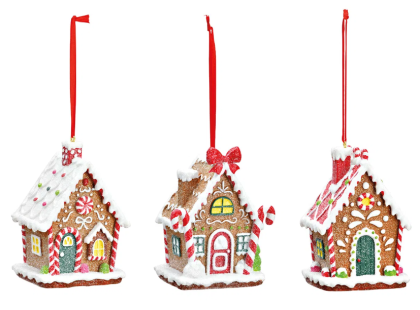 Mézeskalács házikó karácsonyfadísz (többféle)