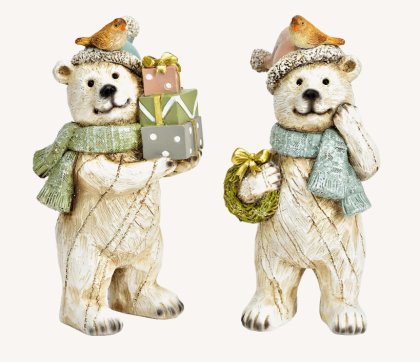 Mosolygó macifigura, mackó, jegesmedve 17 cm