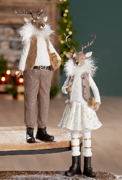 Álló szarvasfigura, 39 cm