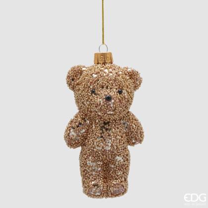 Macis fenyődísz, gyöngyös, macidísz, medvés karácsonyfadísz, mackós dísz