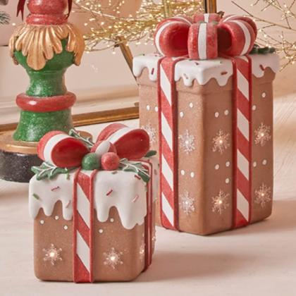 LED világító mézeskalács ajándékdoboz hangulatvilágítás (több méret), világító doboz, ajándék doboz, ajándékdoboz, ajándékcsomag