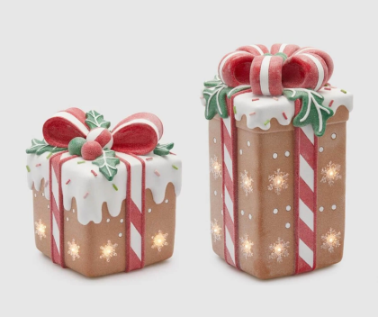 LED világító mézeskalács ajándékdoboz hangulatvilágítás (több méret), világító doboz, ajándék doboz, ajándékdoboz, ajándékcsomag