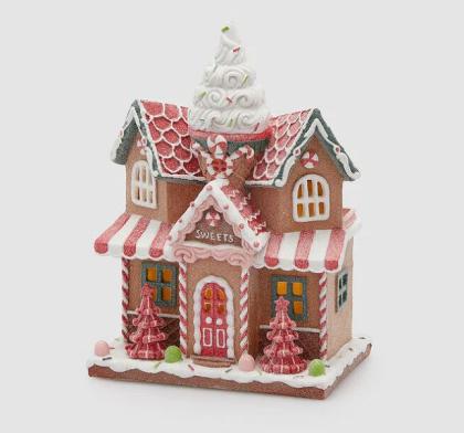 LED világító mézeskalács házikó, mézeskalácsház, édességbolt