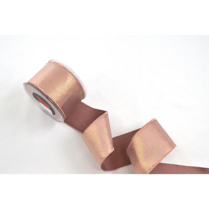 Karácsonyi szalag, masni, szalagtekercs díszcsomagoláshoz, (6,7x900 cm), rózsaarany, rosegold, rosé