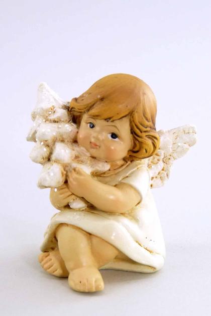 Angyal figura, kerámia angyalka, angyal dísz (többféle), krémfehér-bézs, 5/8 cm